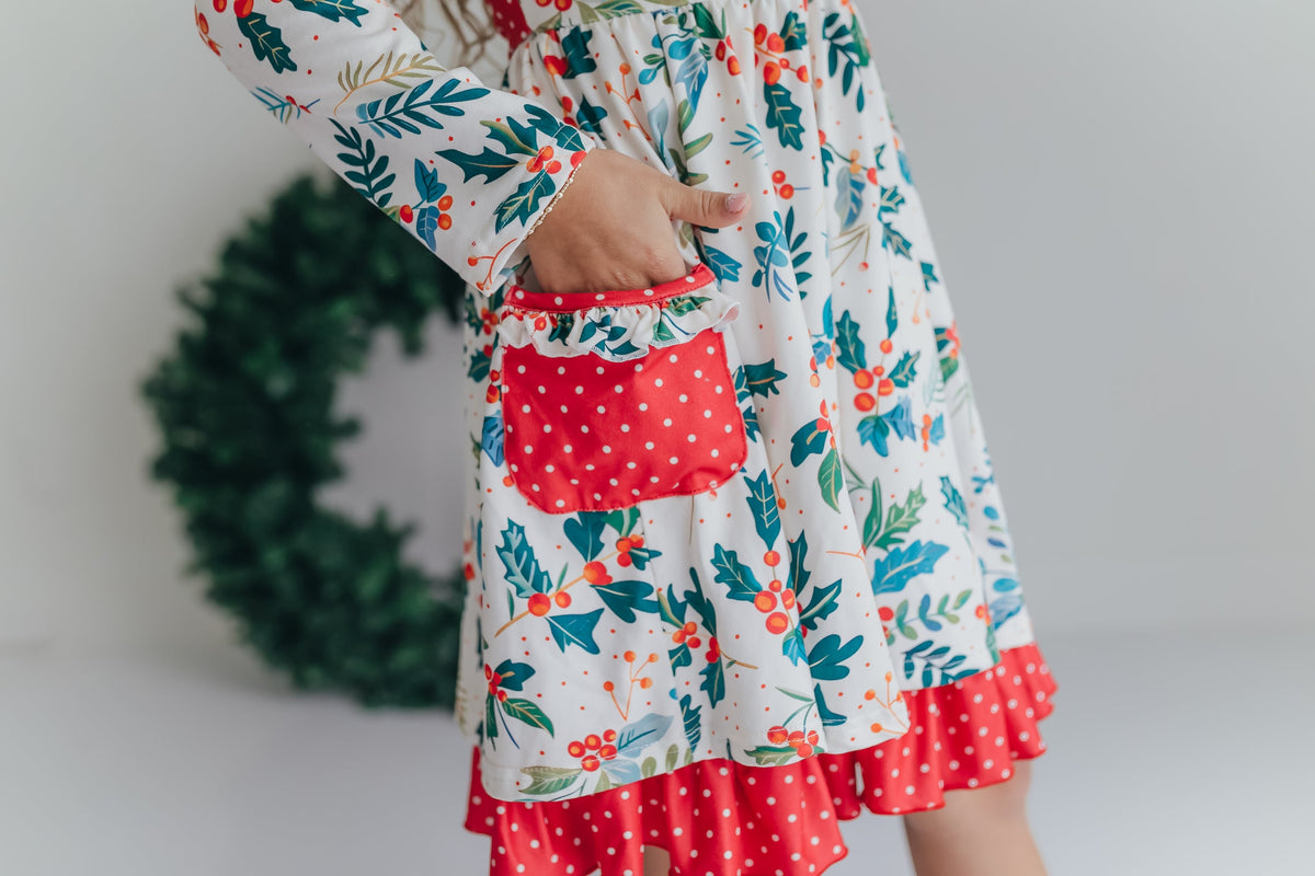 Girls Holly Tie Dress