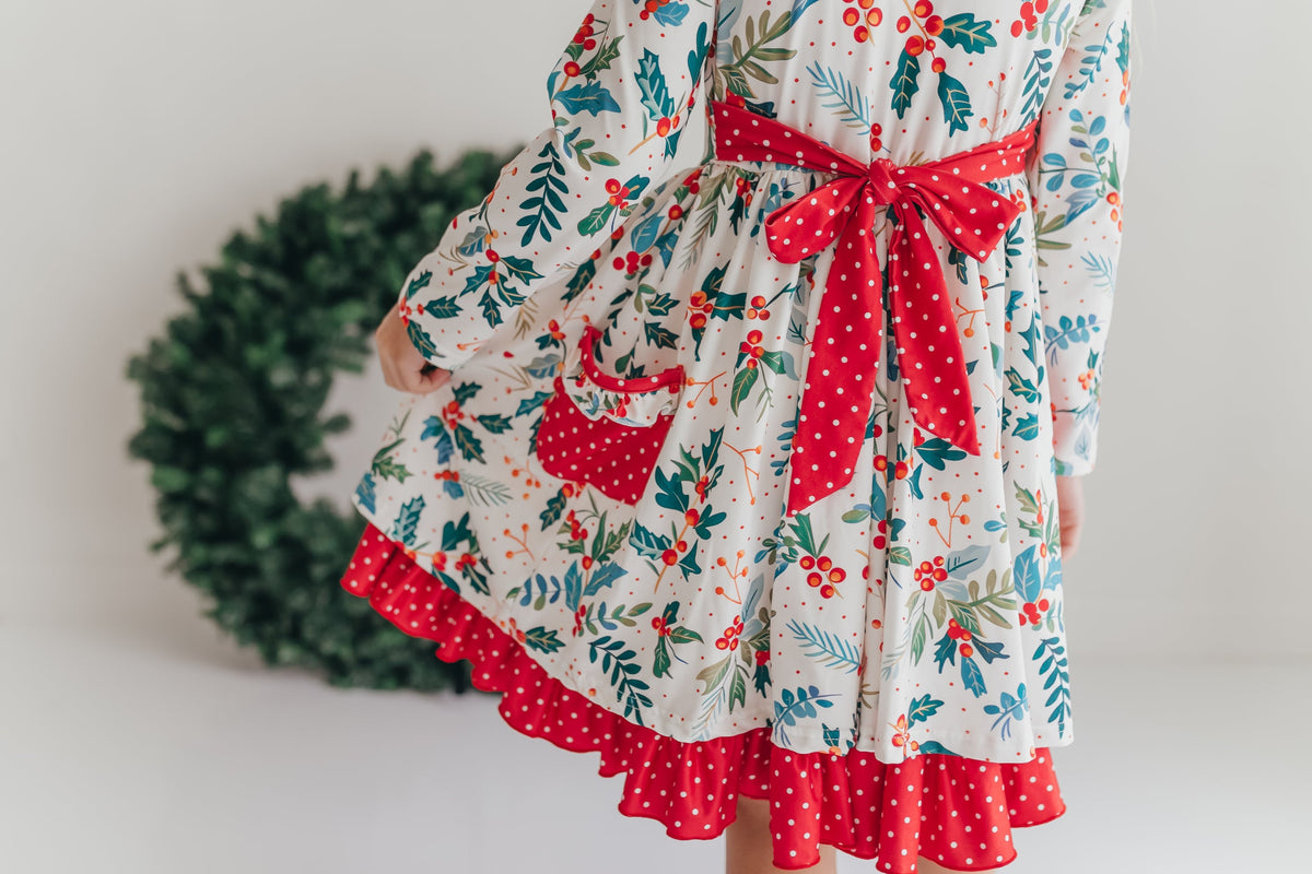 Girls Holly Tie Dress