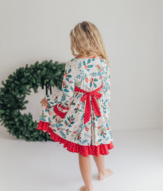 Girls Holly Tie Dress