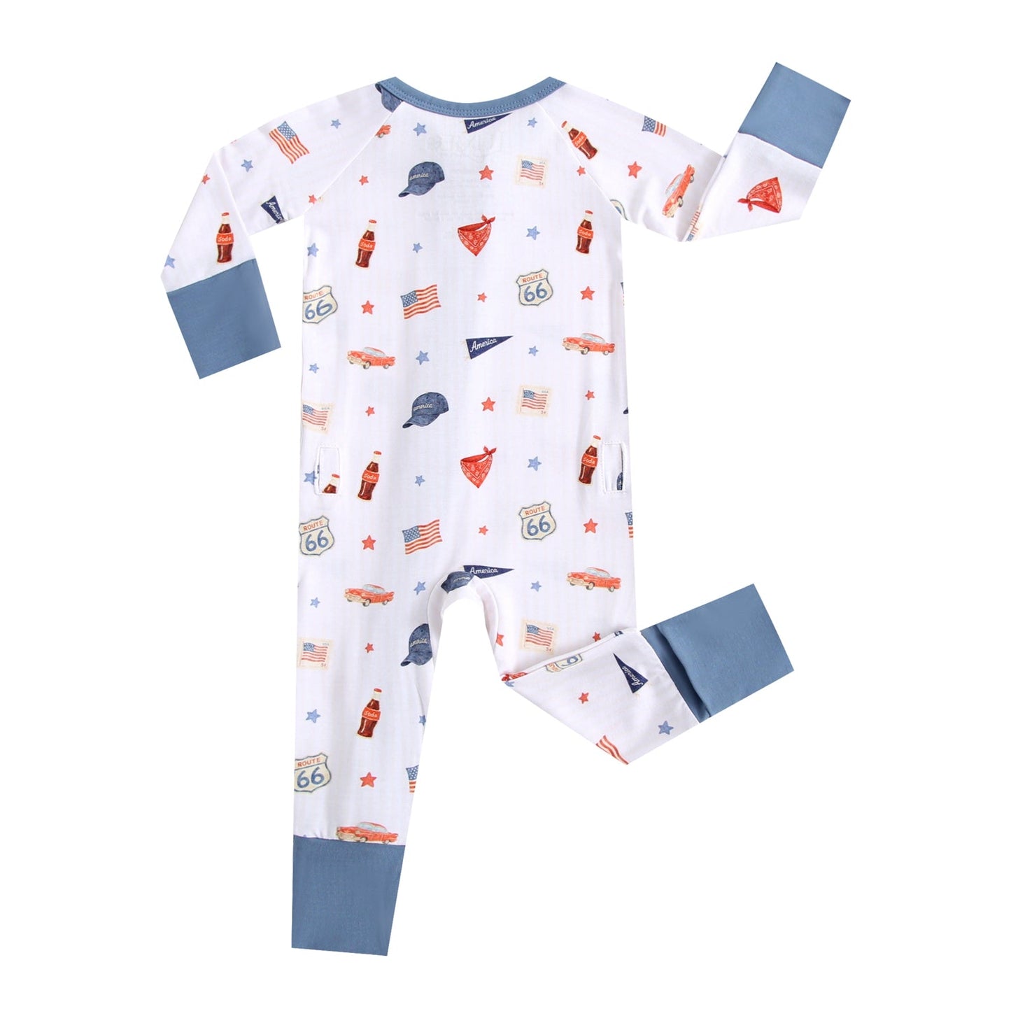 Route 66 Bamboo Zippered Baby Romper