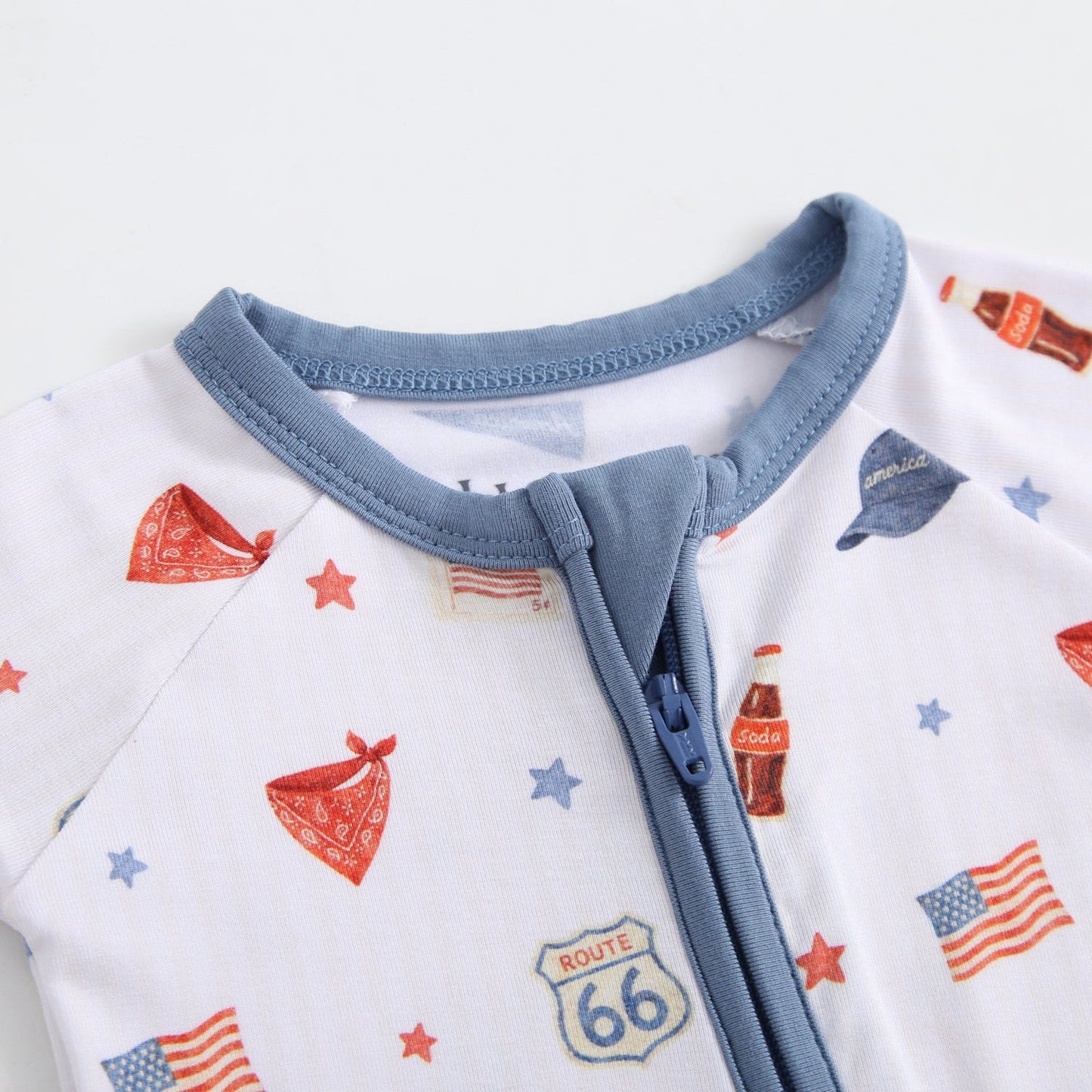 Route 66 Bamboo Zippered Baby Romper