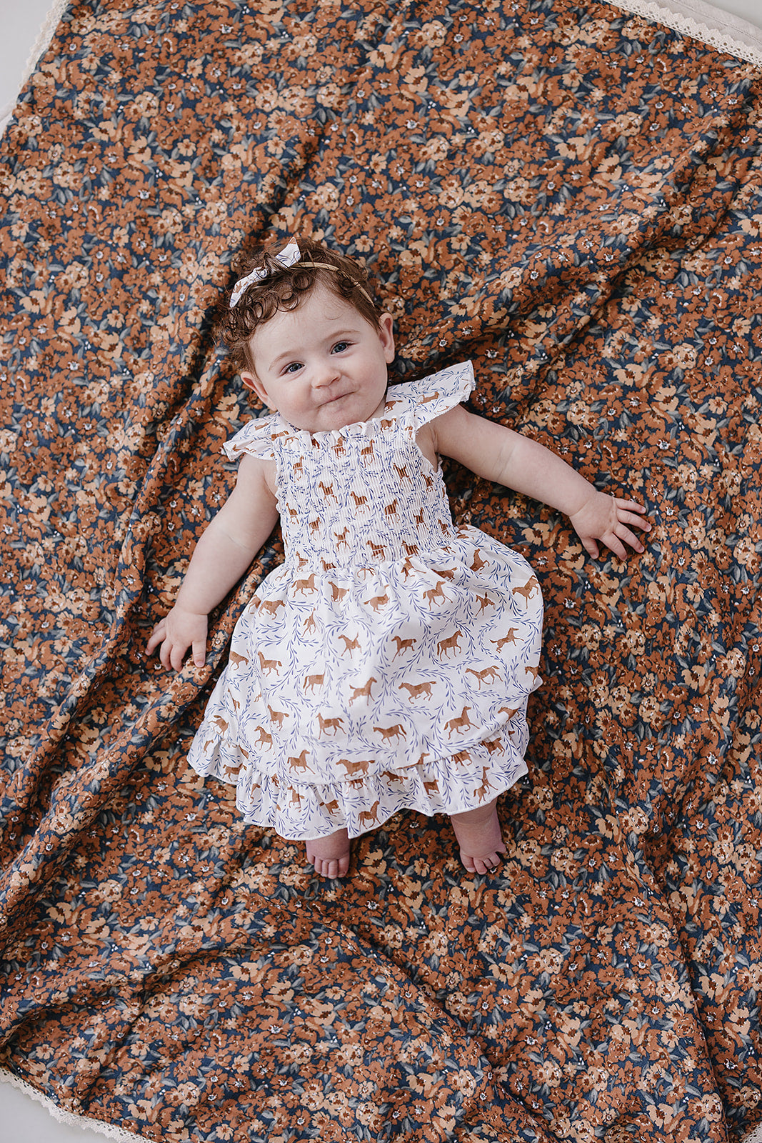 Baby & Girls Pony Smocked Dress