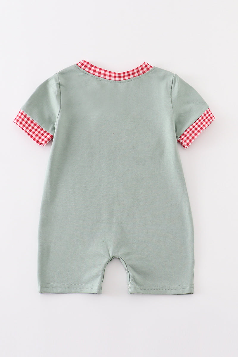 Baby Boys Green Farm French Knot Romper