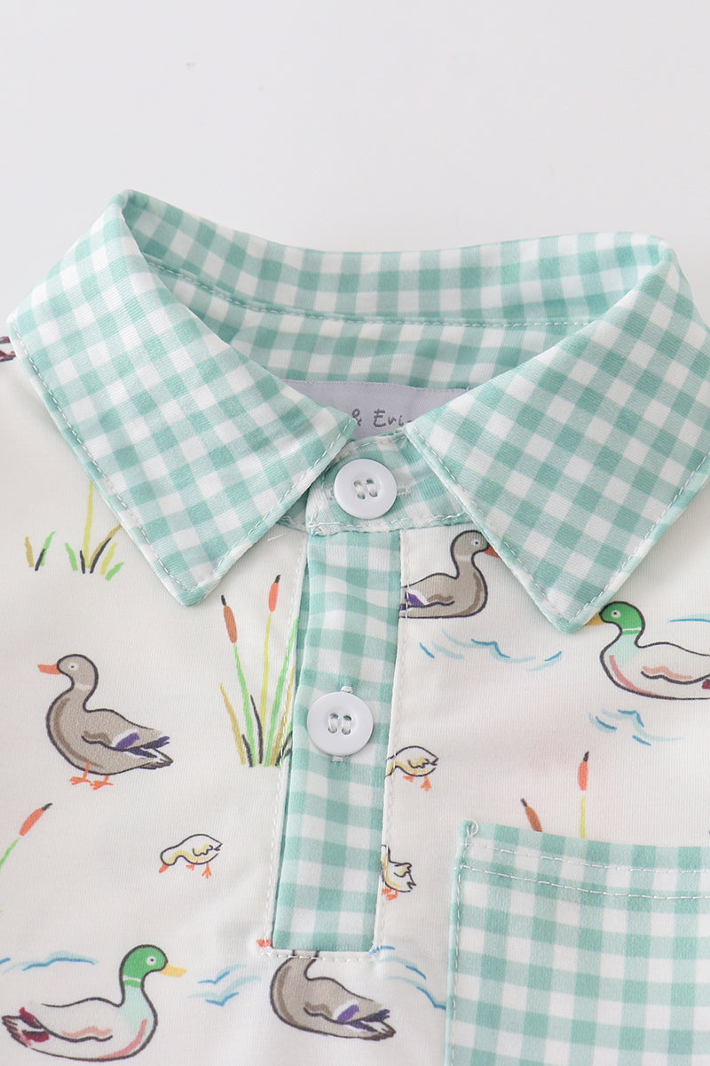 Boys Sage Mallard Duck Shorts Set