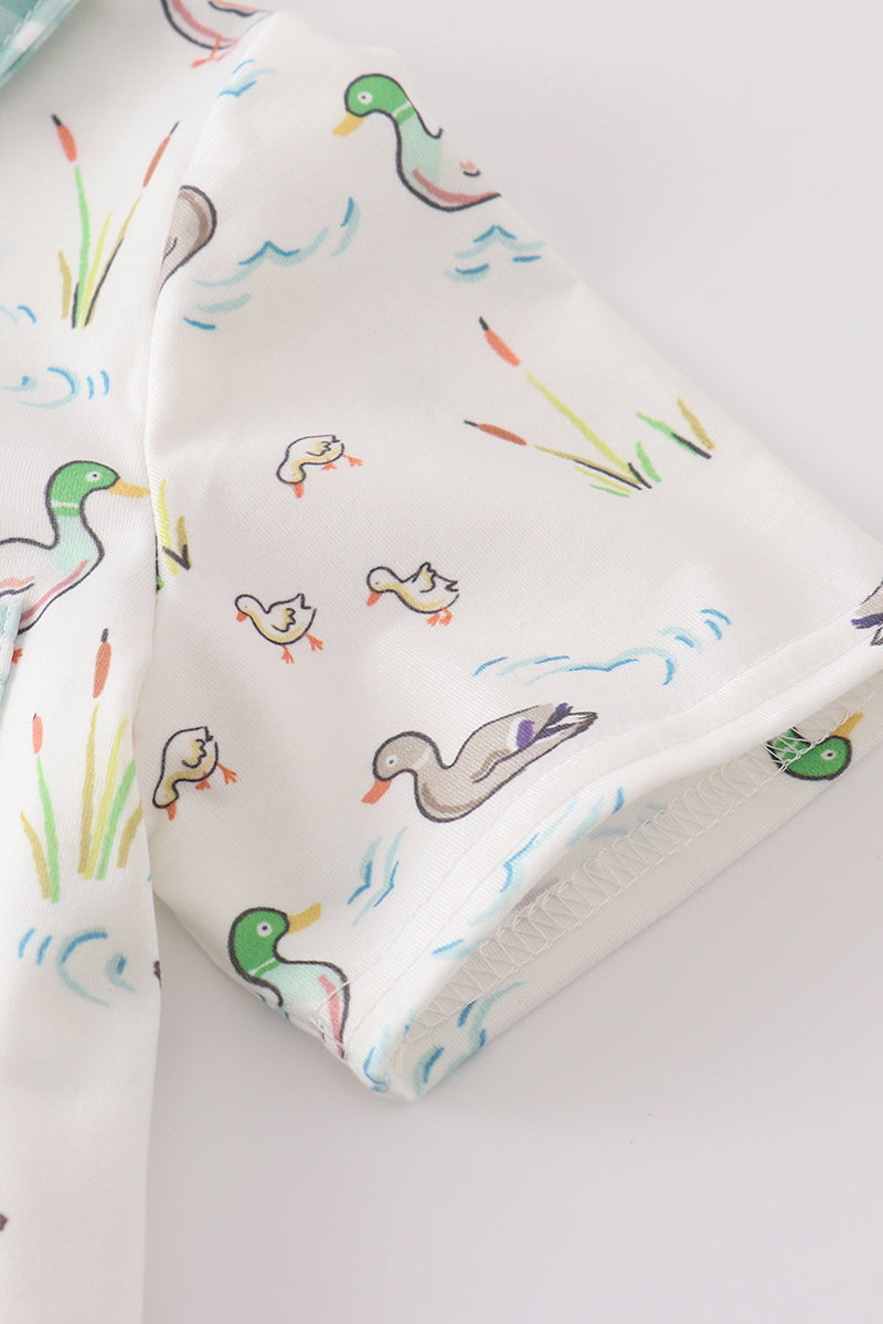 Boys Sage Mallard Duck Shorts Set