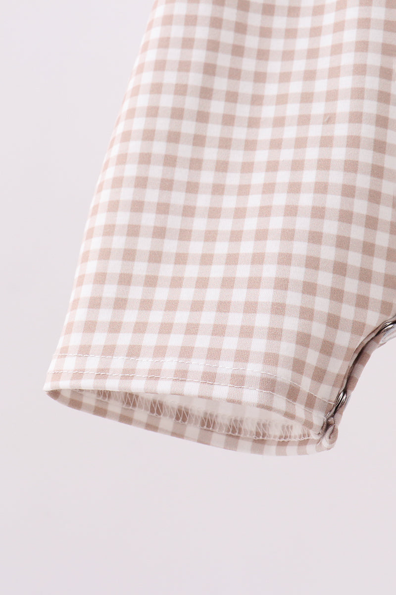 Puppy Embroidery on Gingham Jonjon