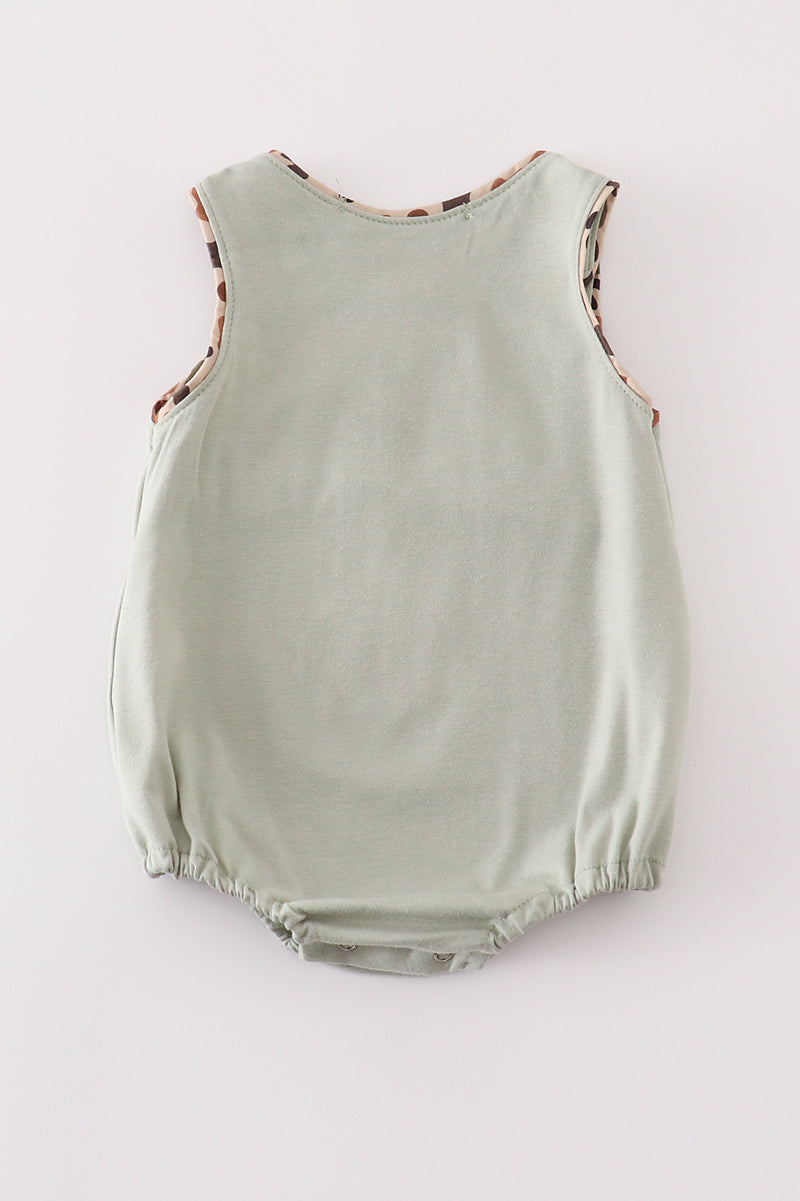Sage Camouflage Deer Applique Bubble