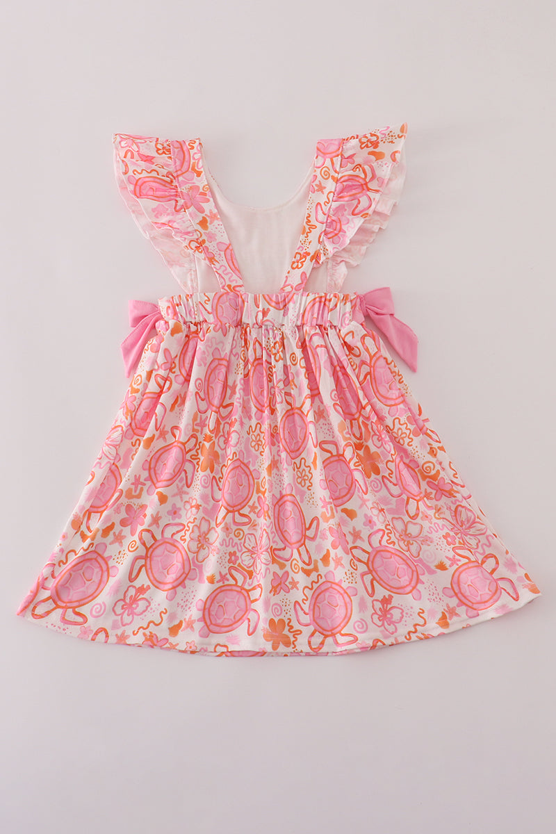 Girls Turtle Pink Floral Dress