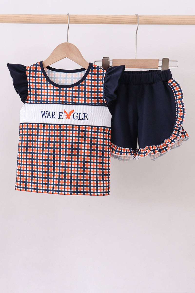 Auburn Smocked Ruffle Short Set