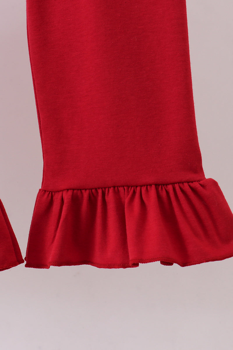 Alabama Embroidery Stripe Ruffle Pants Set