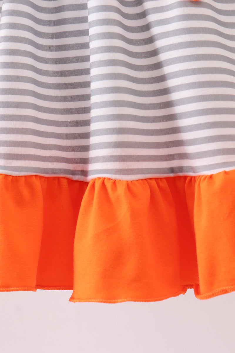 Tennessee Embroidery Stripe Ruffle Dress