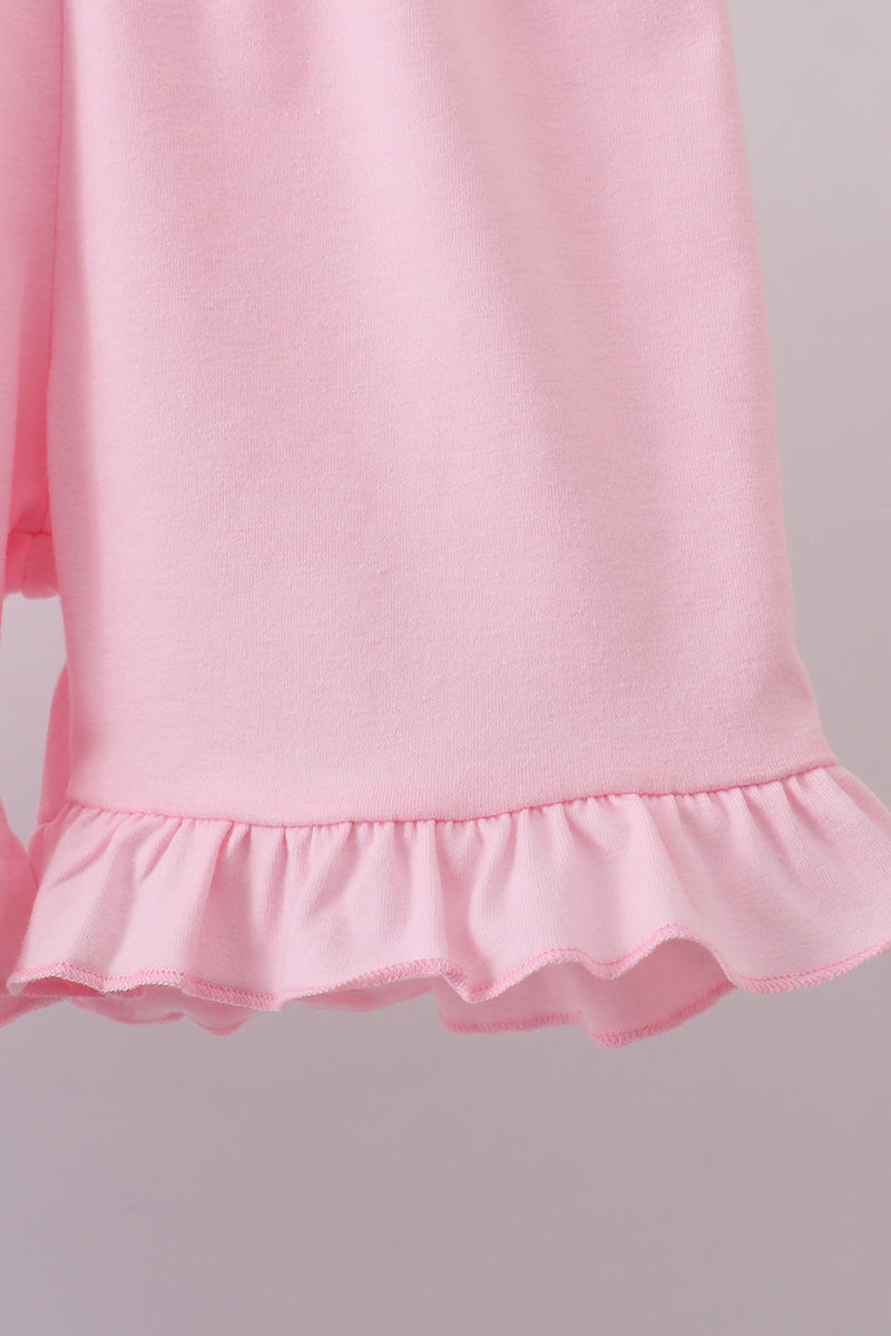 Baby & Girls Blue Crab Embroidered Seersucker Ruffle Shorts Set