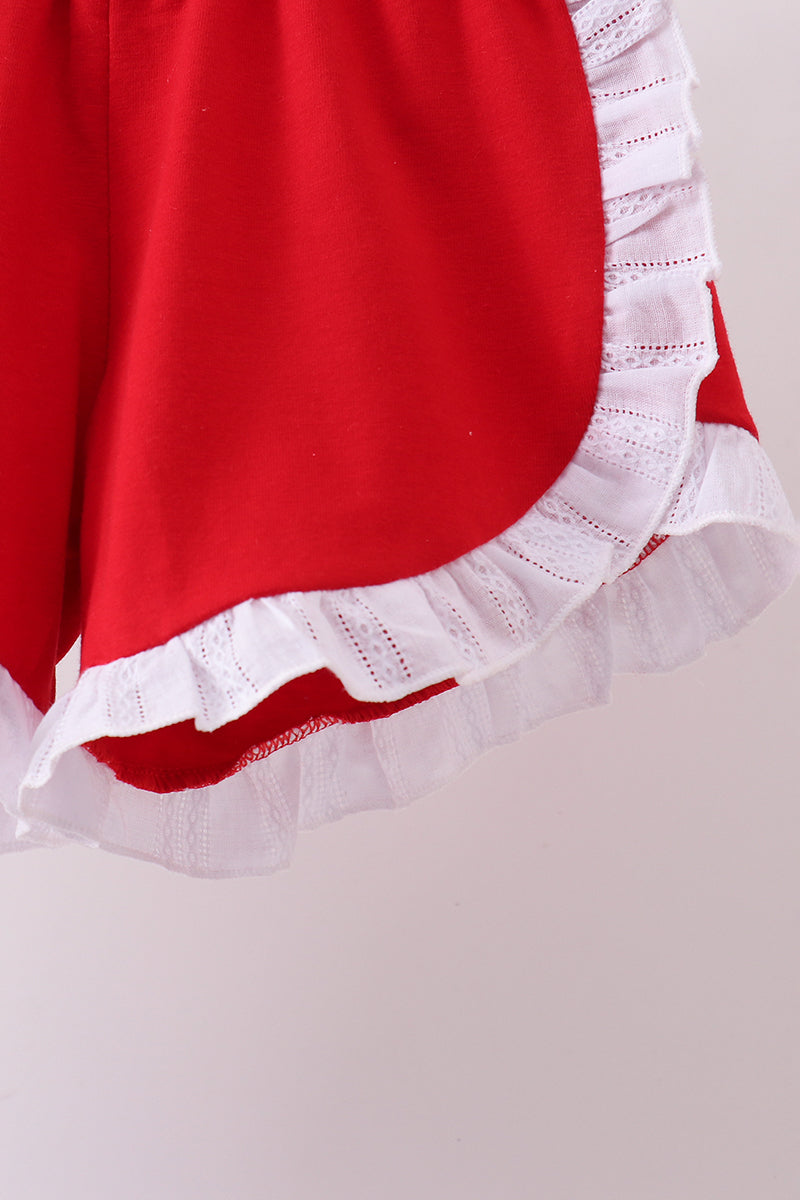 Baby & Girls Patriotic White Smocked Jacquard Ruffle Shorts Set