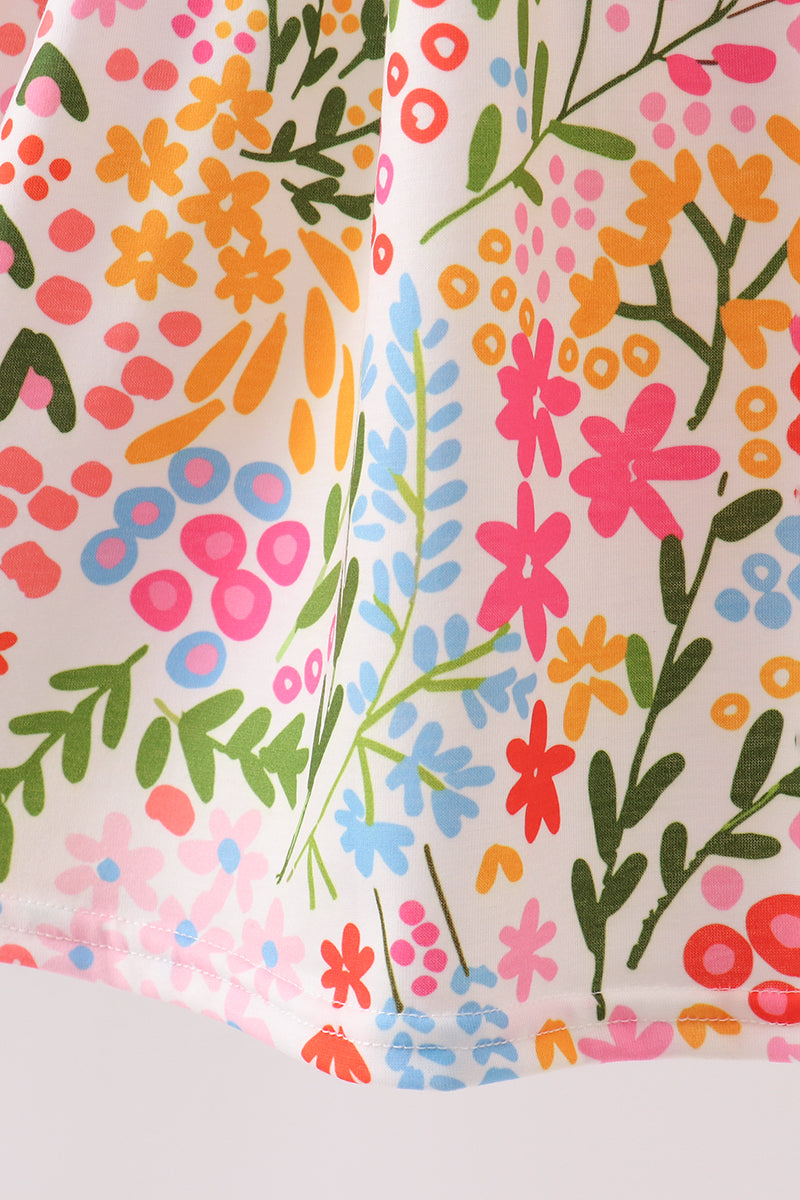 Summer Floral Print Mom & Me Dress