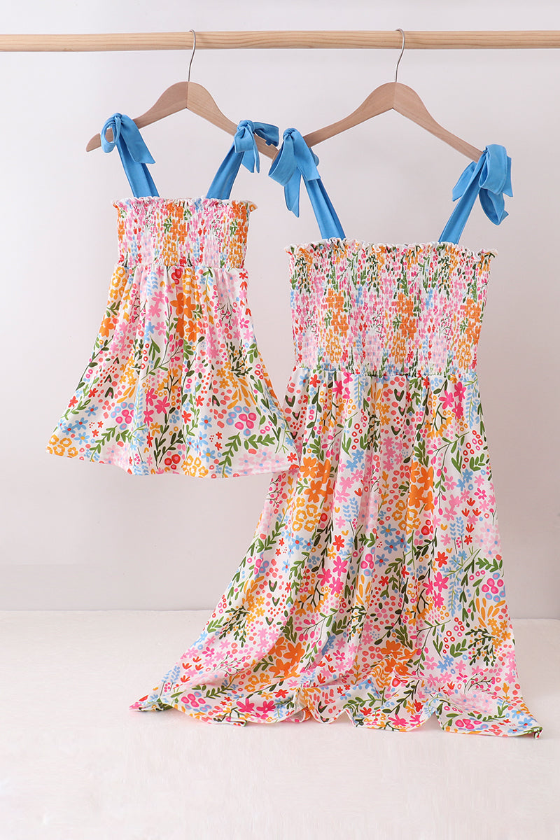 Summer Floral Print Mom & Me Dress