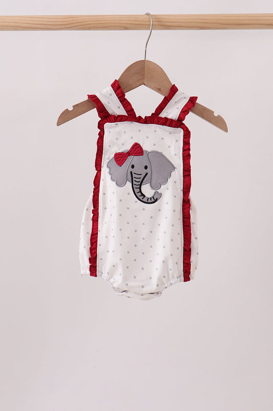 Crimson Alabama Elephant Applique Ruffle Bubble
