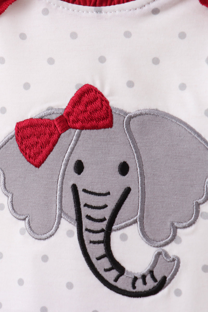 Crimson Alabama Elephant Applique Bloomer Set Baby Girl