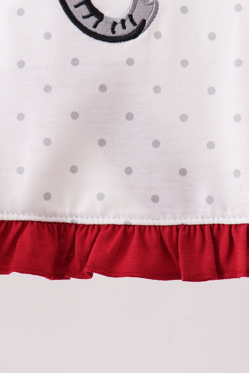 Crimson Alabama Elephant Applique Bloomer Set Baby Girl