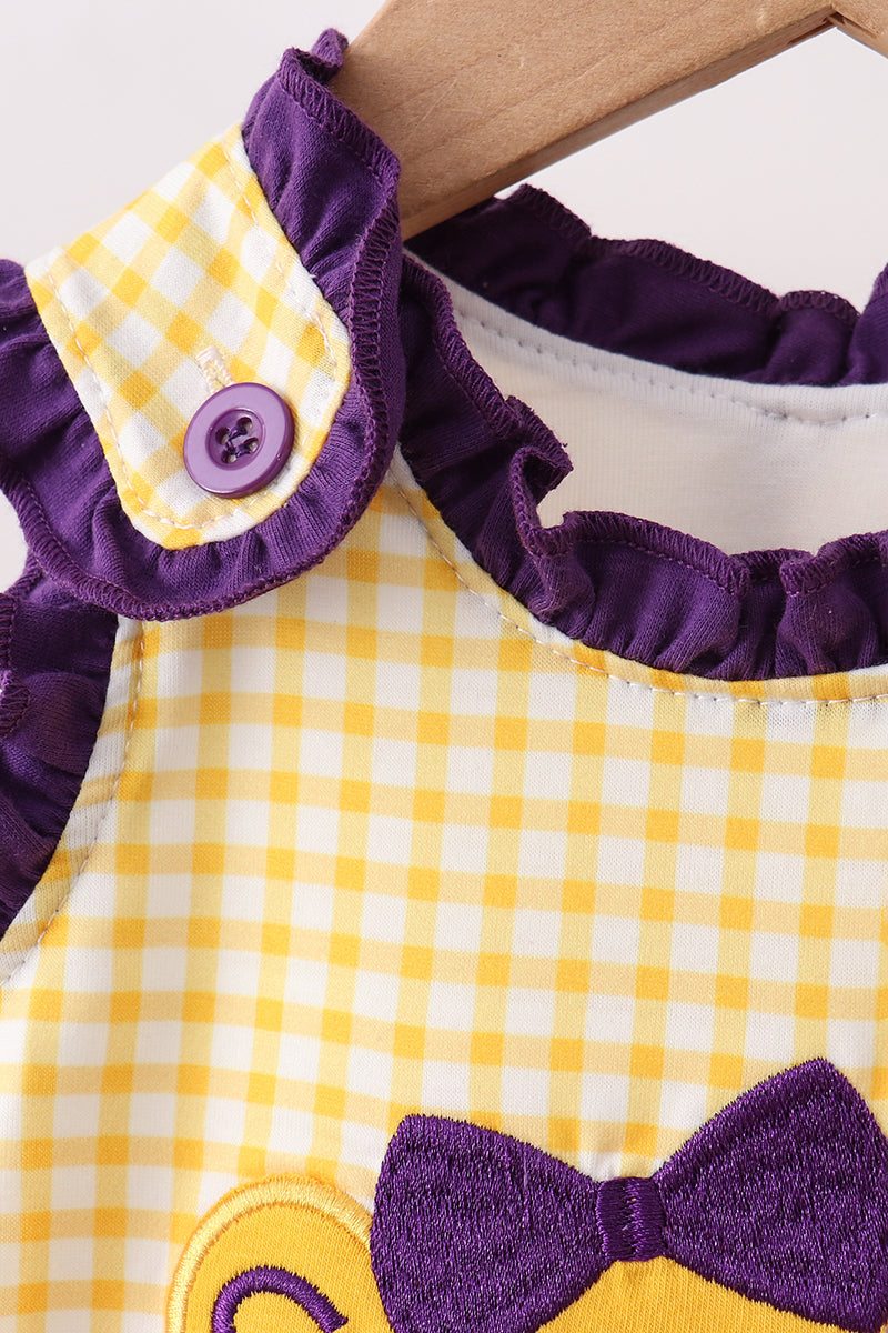 Baby Girls Purple LSU Tiger Applique Bloomer Set