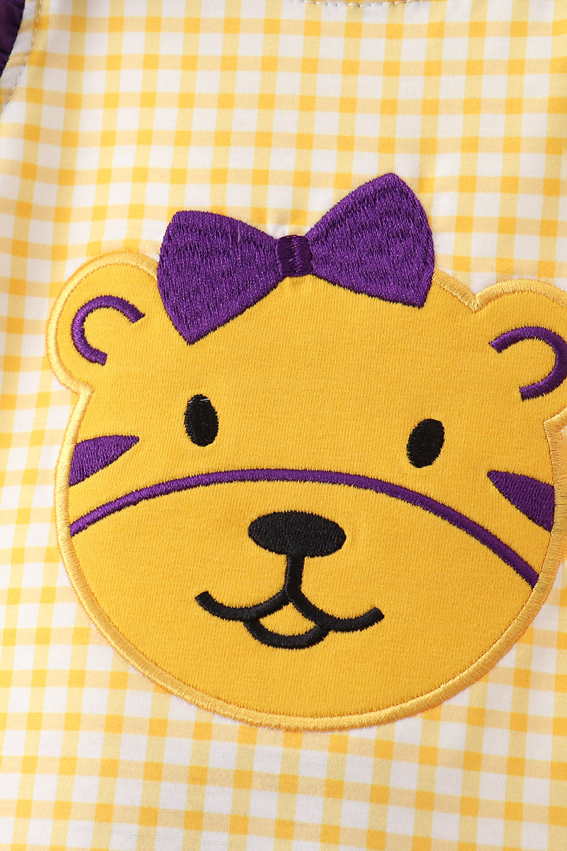 Baby Girls Purple LSU Tiger Applique Bloomer Set