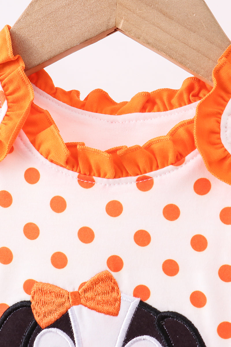 Baby Girls Orange Tennessee Dog Appliqué Bloomer Seta