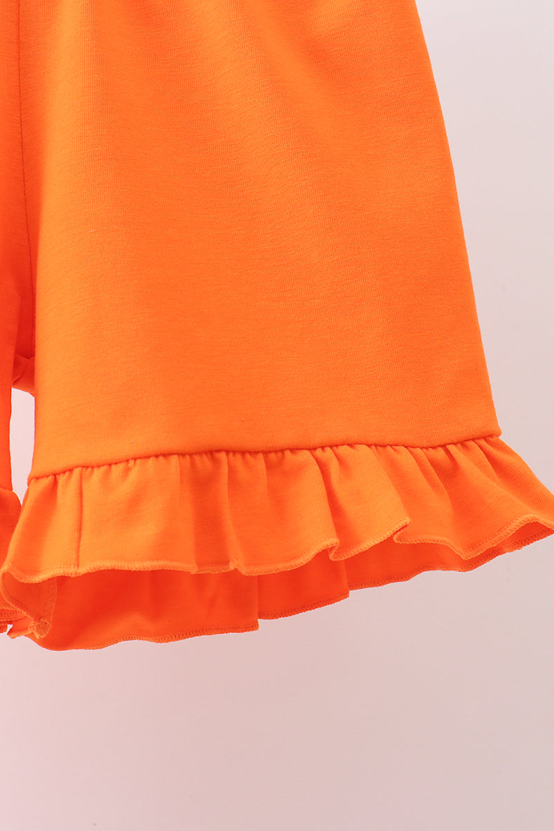 Girls Orange Tennessee Dog Appliqué Set