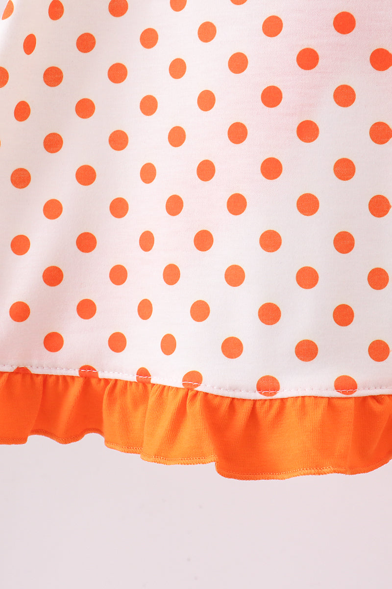 Girls Orange Tennessee Dog Appliqué Set