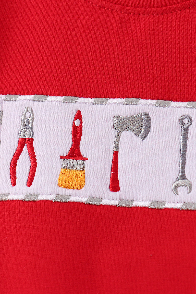 Boys Red Toolbox Embroidery Set