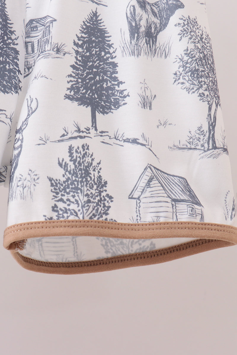 Boys Khaki Deer Forest Set