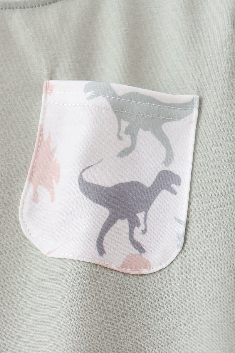 Boys Green Dinosaur Set