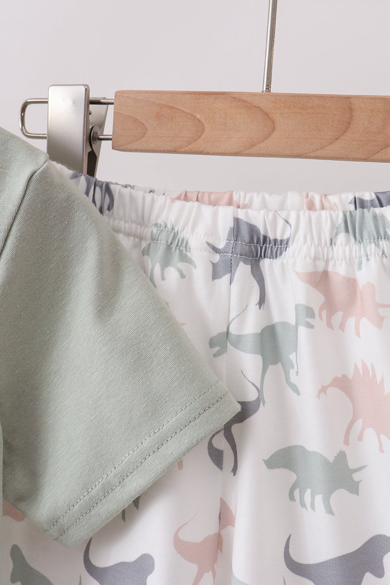 Boys Green Dinosaur Set