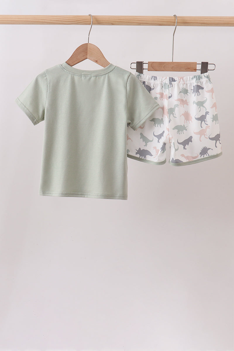 Boys Green Dinosaur Set