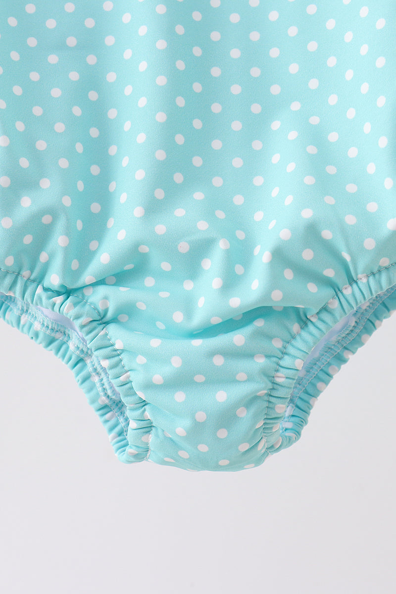 Baby & Girls Blue under the sea Embroidered UPF Swim One-Piece