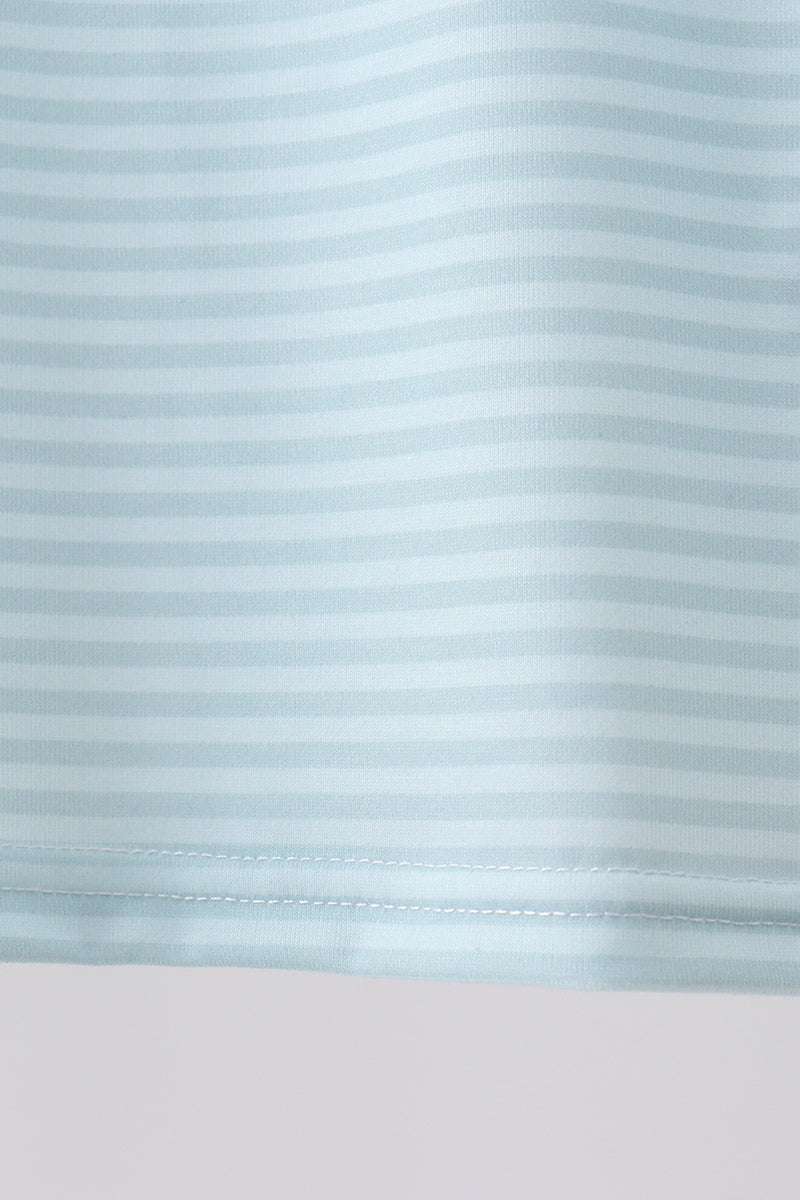 Boys Blue Stripe Shorts Set