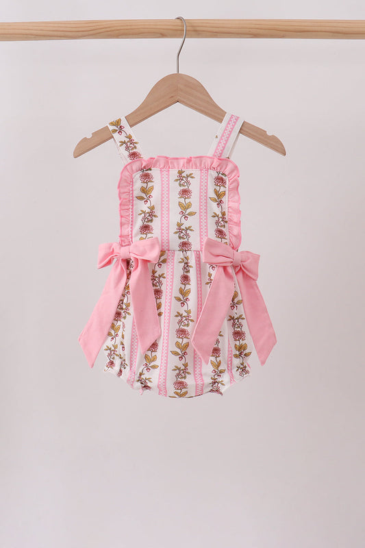 Baby Girls Pink Garden Ruffle Bubble