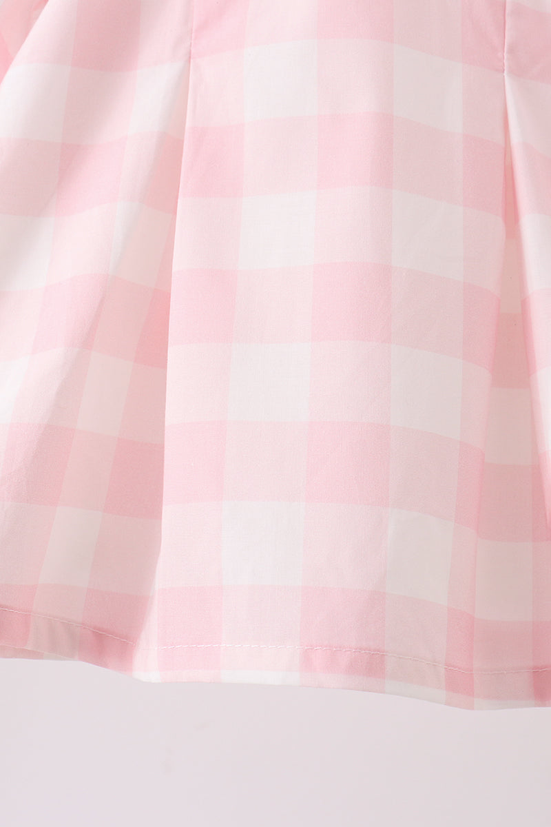 Toddler Girls Pink Gingham Collared Bloomer Set