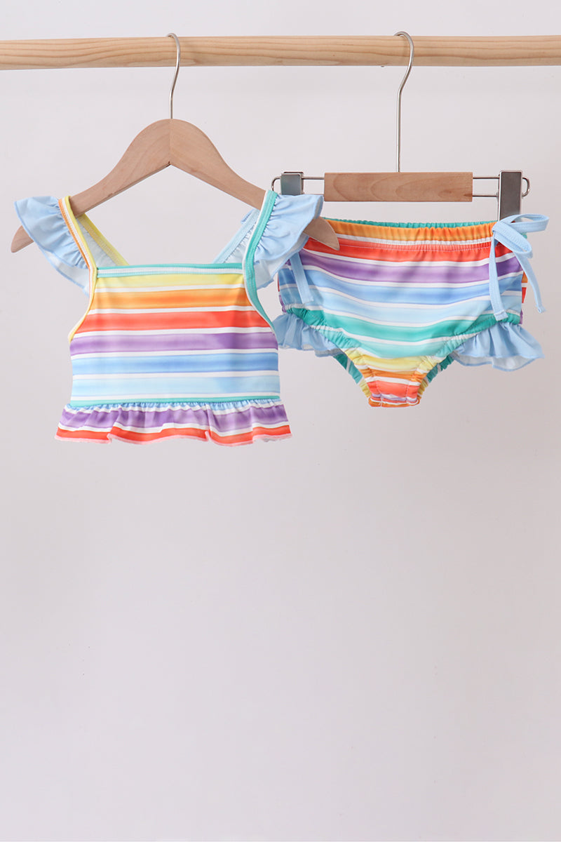 Baby & Girls Rainbow Stripe Swimsuit