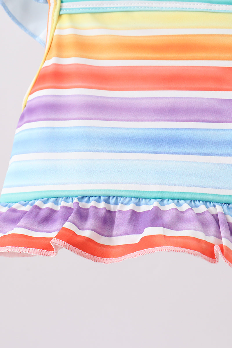 Baby & Girls Rainbow Stripe Swimsuit