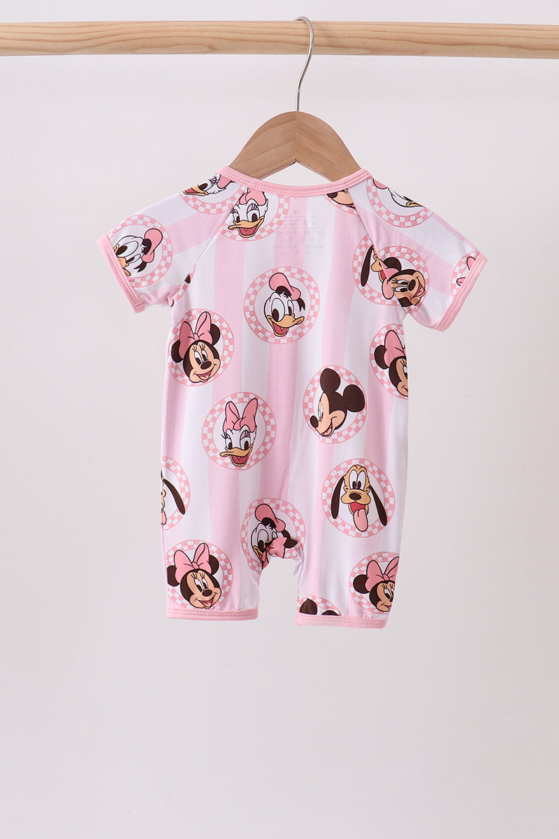 Baby Girls Pink Character Bamboo Romper