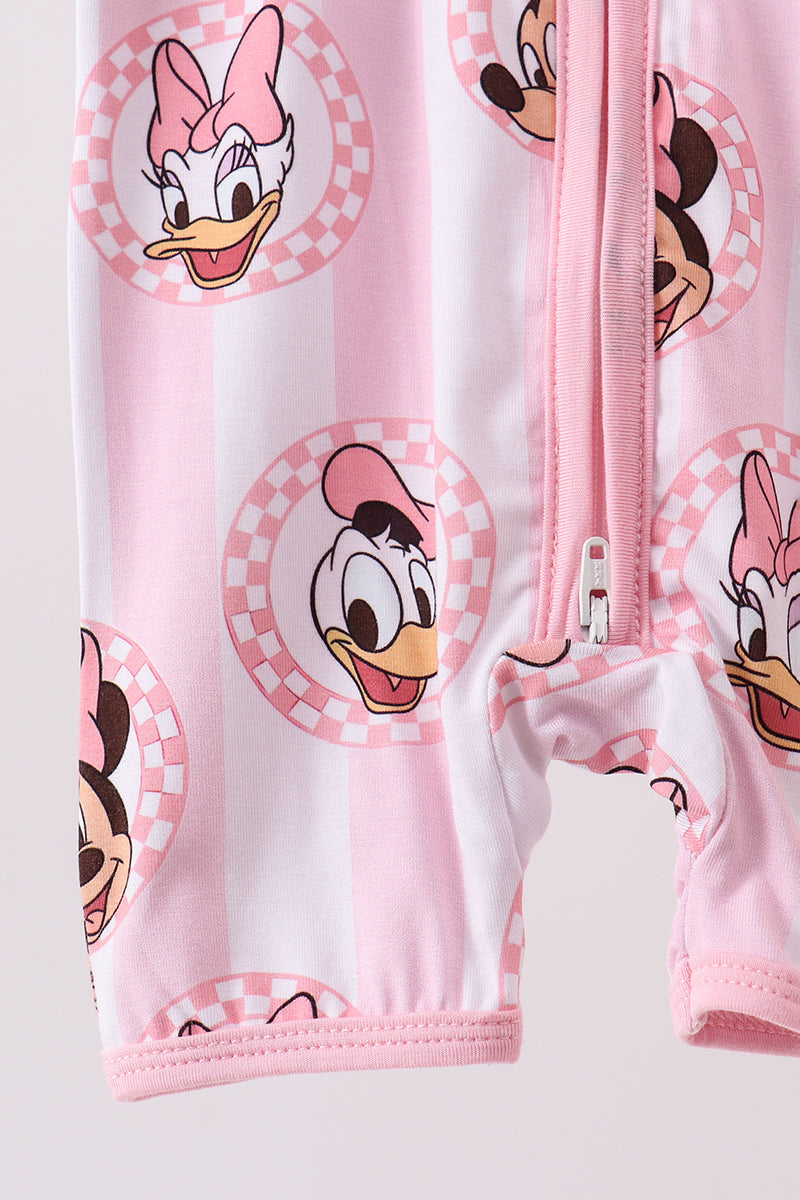 Baby Girls Pink Character Bamboo Romper