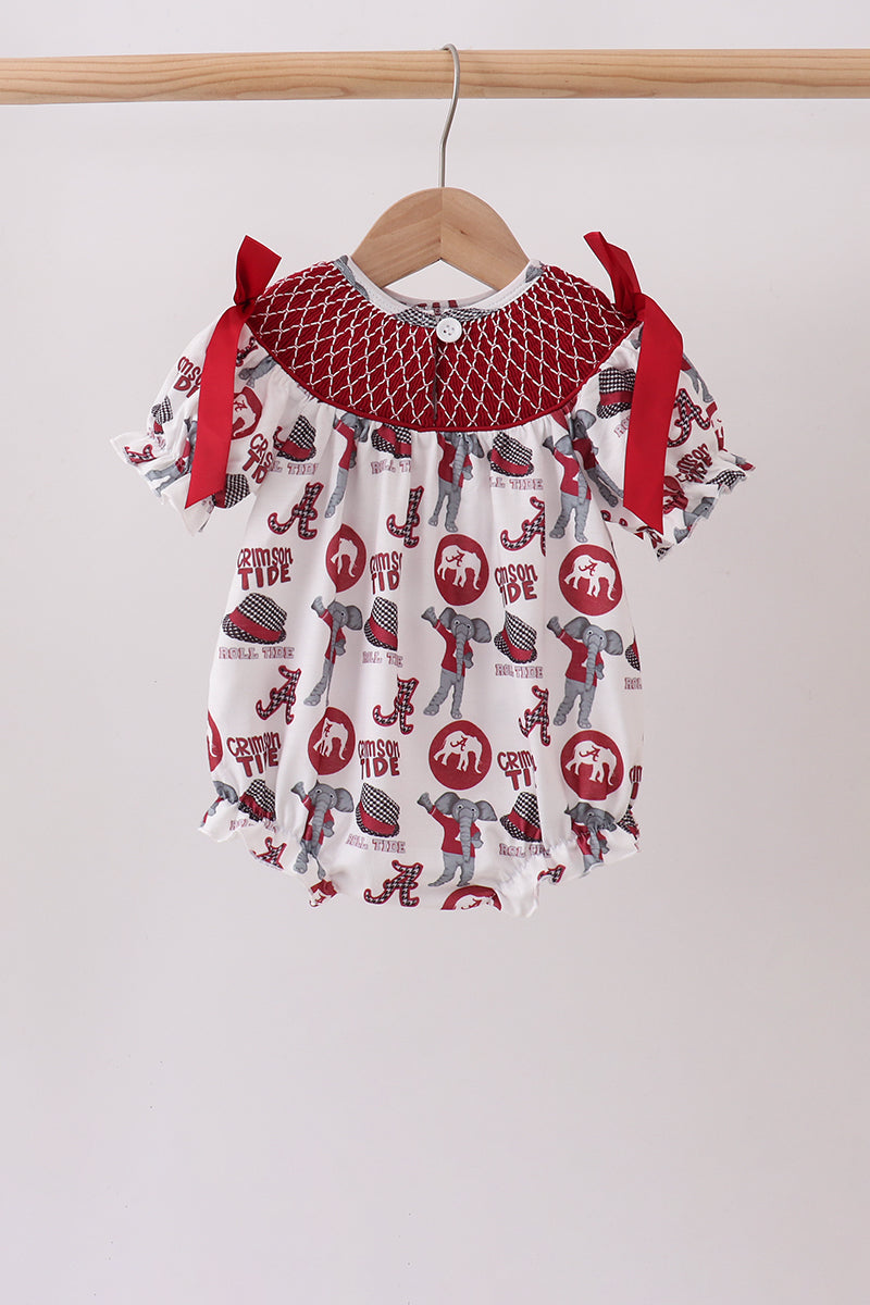 Baby Girl Alabama Smocked Bubble