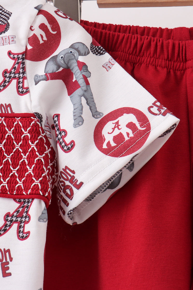 Alabama Smocked Boys Shorts Set