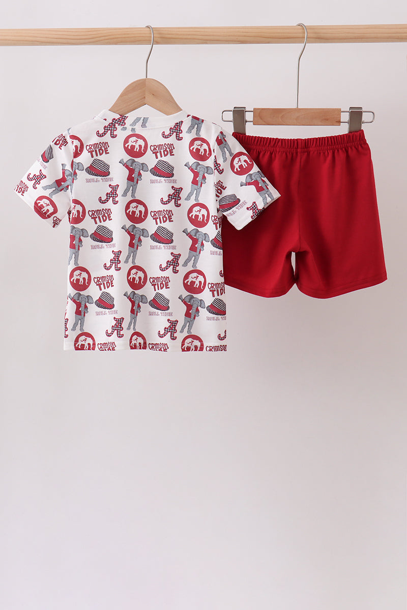 Alabama Smocked Boys Shorts Set