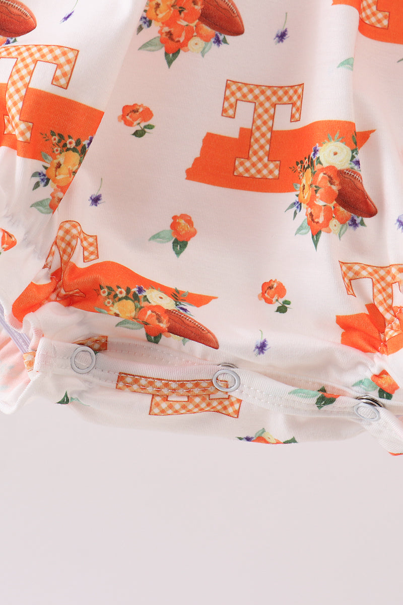 Baby Girl Orange Tennessee Vols Smocked Bow Bubble