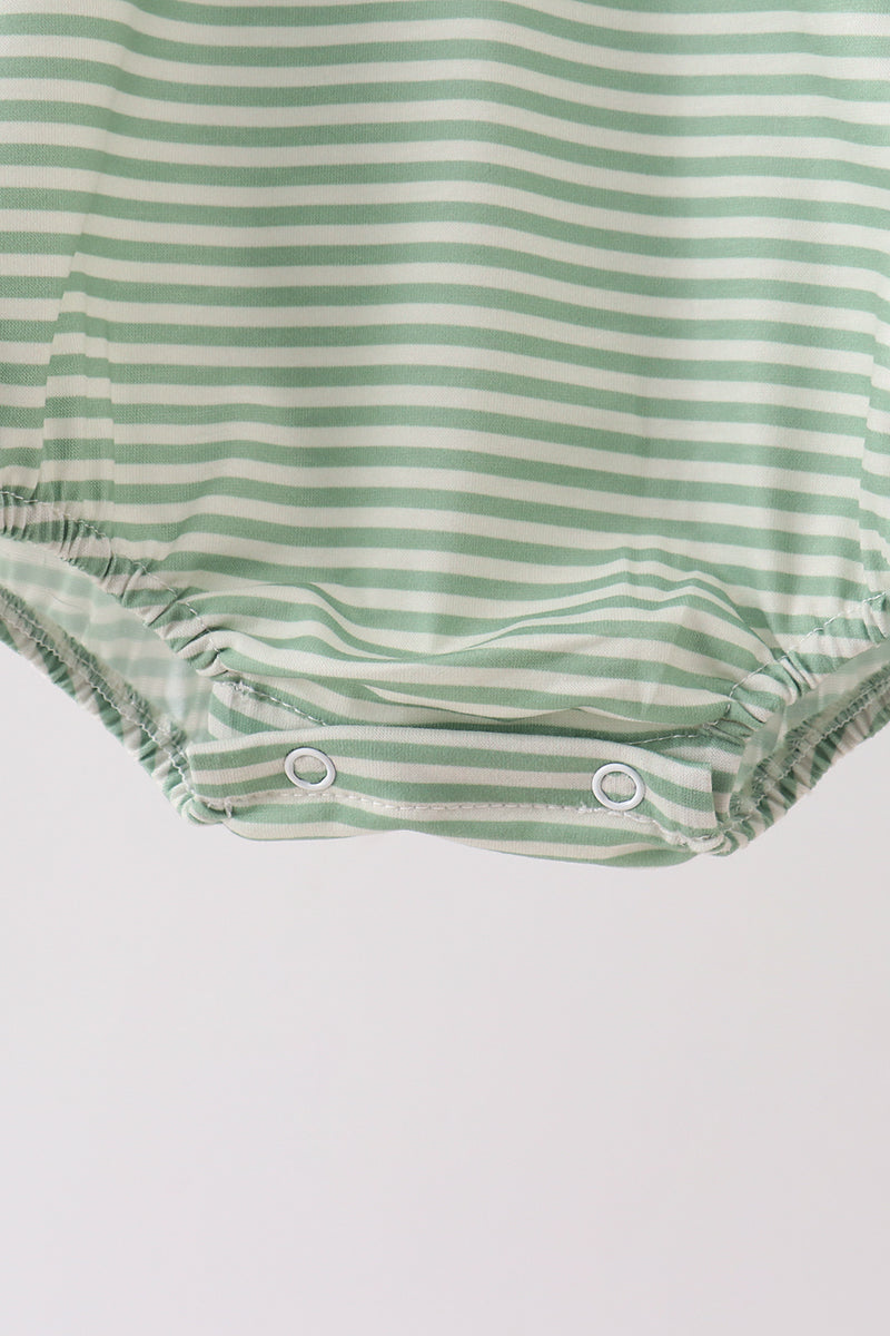 Baby Boy Collared Long Sleeve Stripe Pocket Bubble