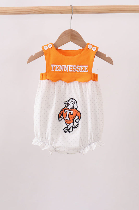 Baby Girls Orange Tennessee Vols Applique Bubble