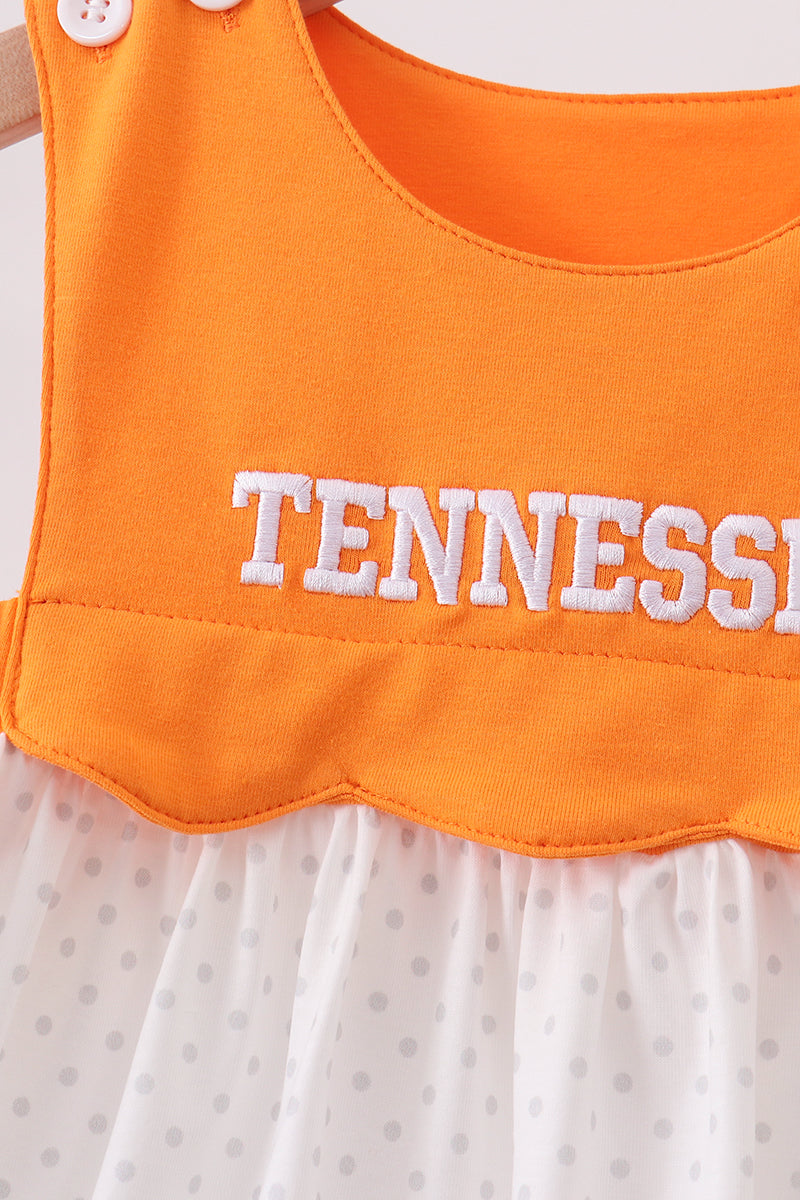Girls Orange Tennessee Vols Applique Dress