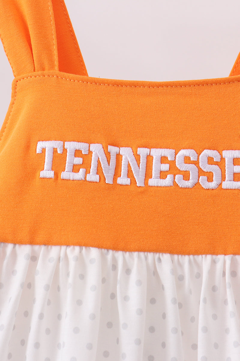 Girls Orange Tennessee Vols Applique Ruffle Shorts Set