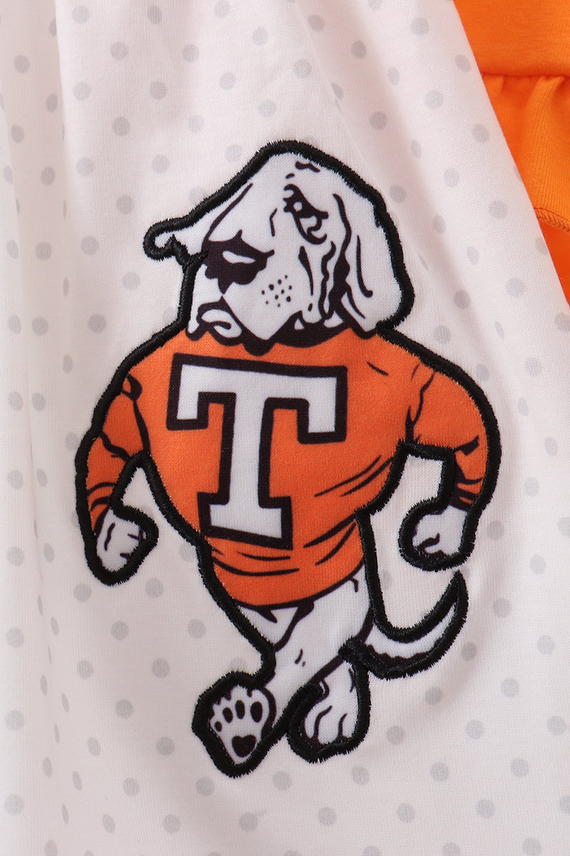 Girls Orange Tennessee Vols Applique Ruffle Shorts Set