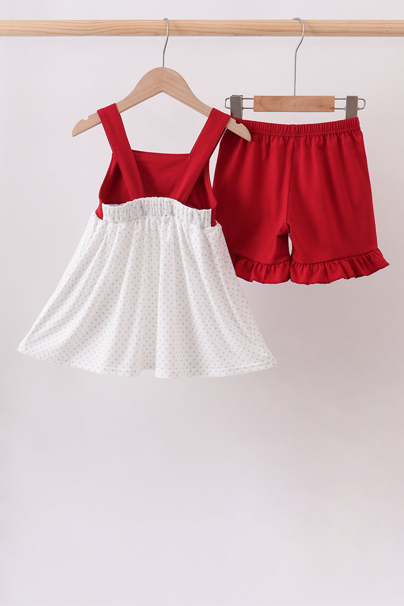 Girls Alabama Crimson Tide Applique Ruffle Shorts Set